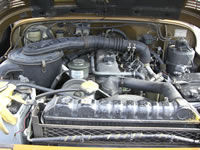 Vintage BJ Toyota Land Cruiser Diesel Lug top : Engine bay view